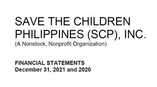 Save the Children Philippines Inc. Financial Statements 2020 and 2021